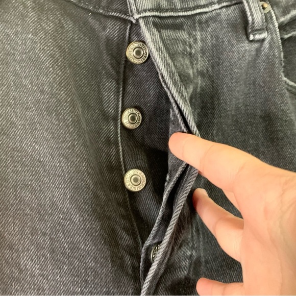 Abercrombie & fitch womens charcoal the 90s baggy low rise button fly jeans 10 - Picture 5 of 10